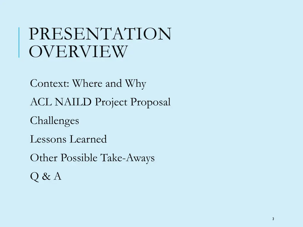 presentation overview