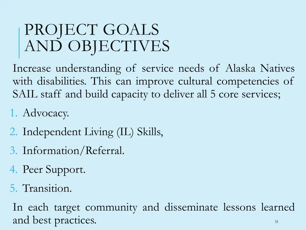 project goals and objectives increase