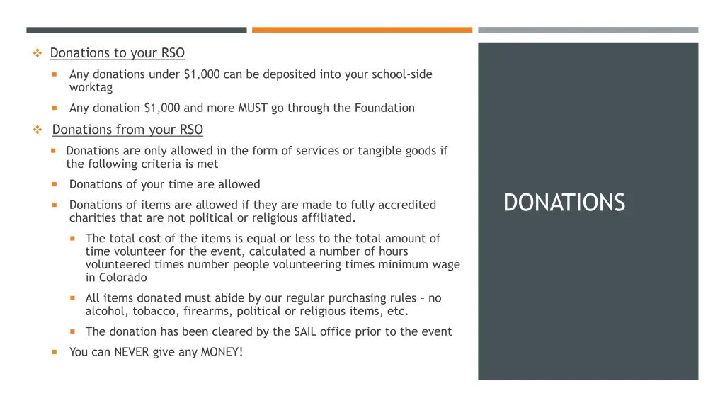 donations to your rso