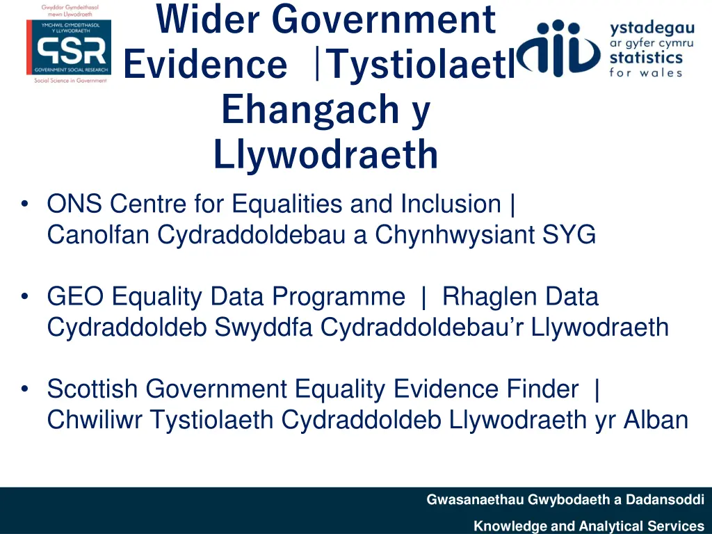 wider government evidence tystiolaeth ehangach