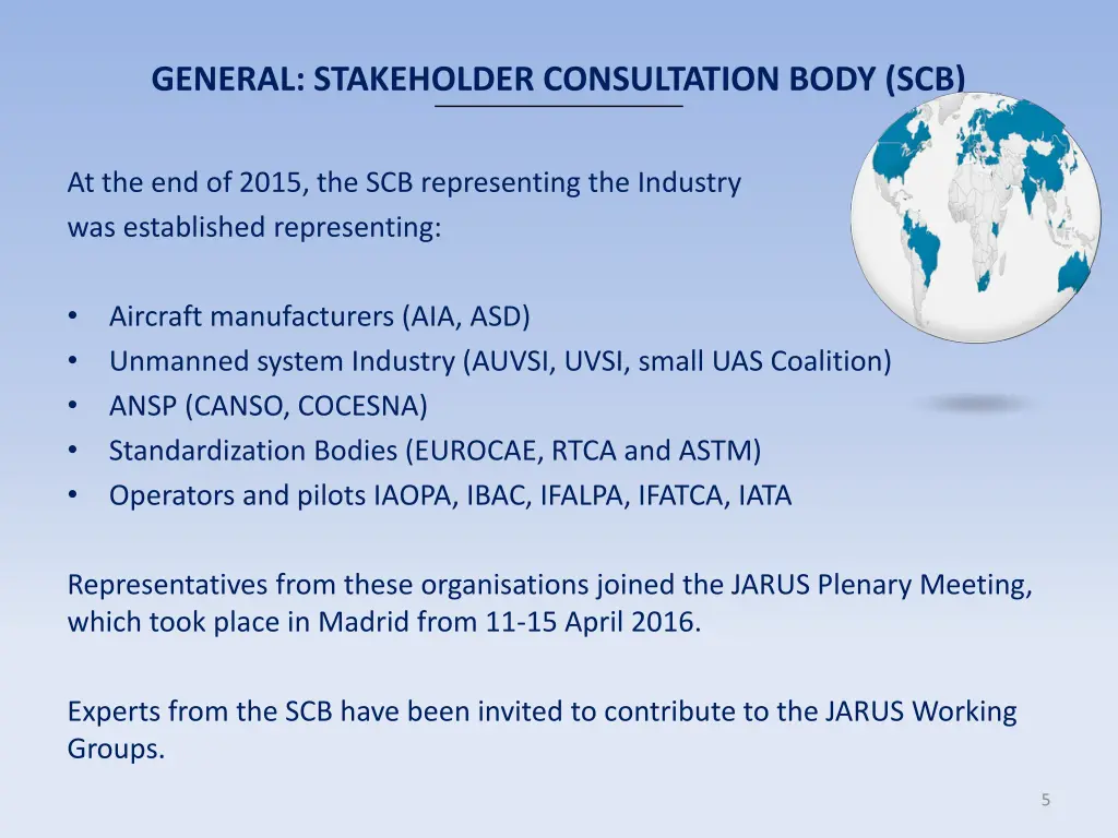 general stakeholder consultation body scb