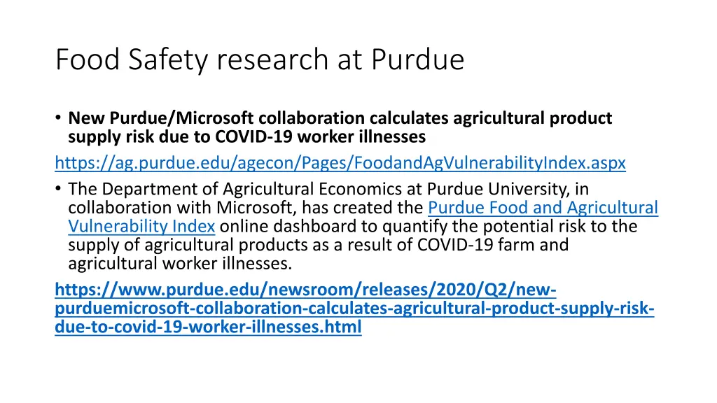 food safety research at purdue