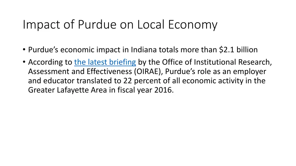 impact of purdue on local economy