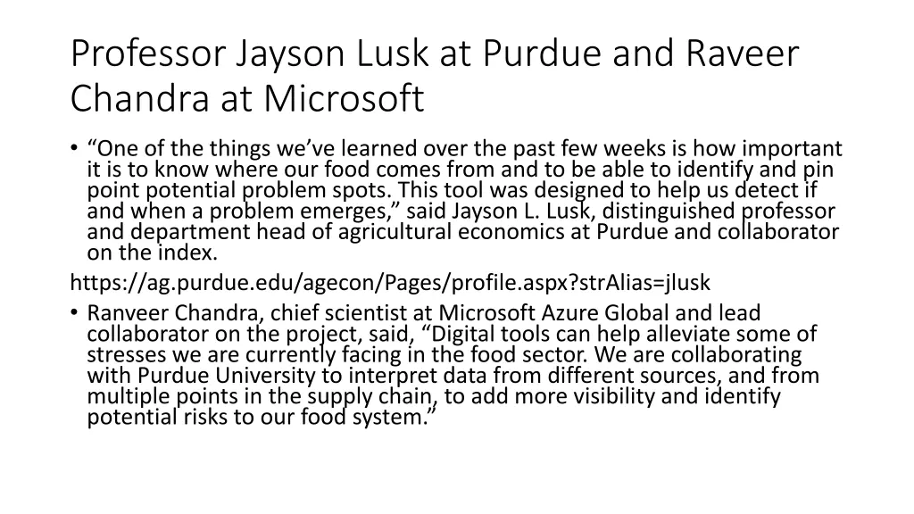 professor jayson lusk at purdue and raveer