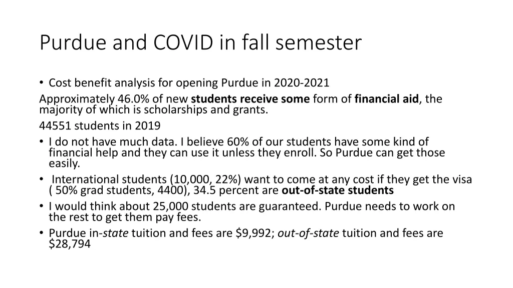 purdue and covid in fall semester