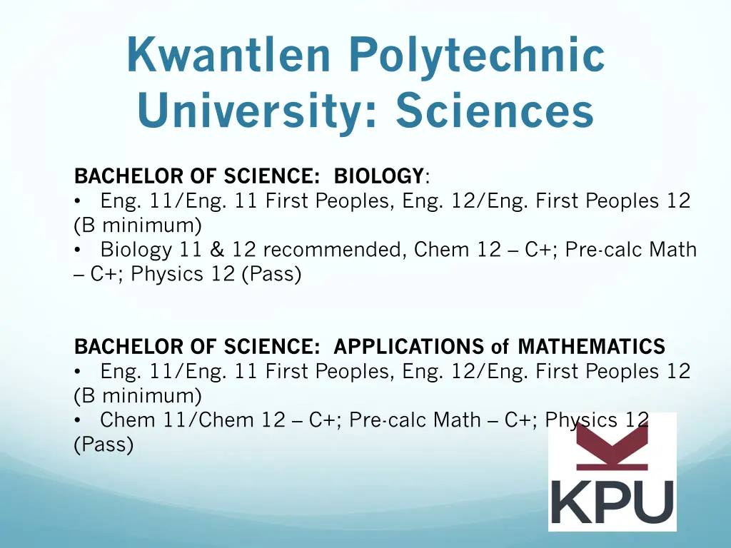 kwantlen polytechnic university sciences