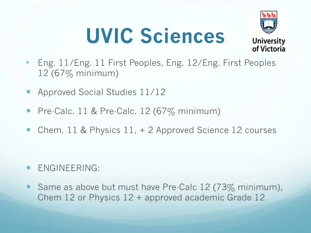 uvic sciences