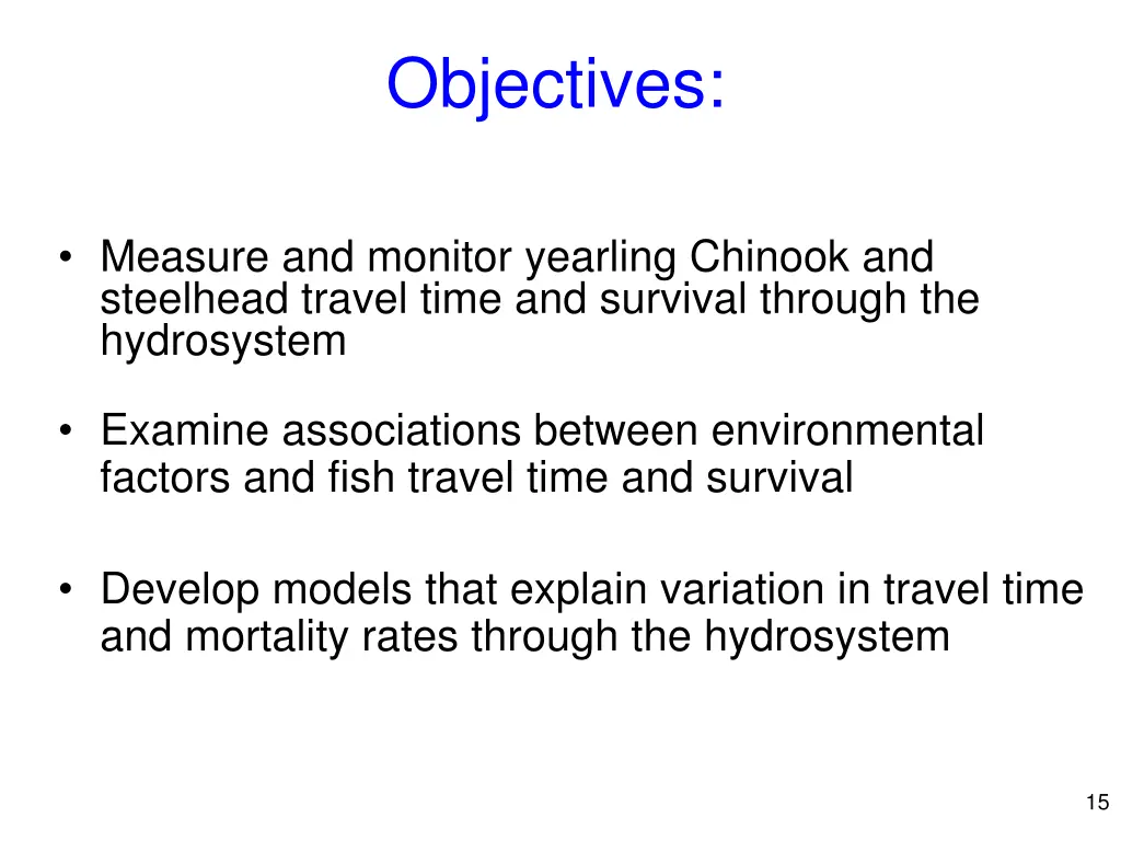 objectives