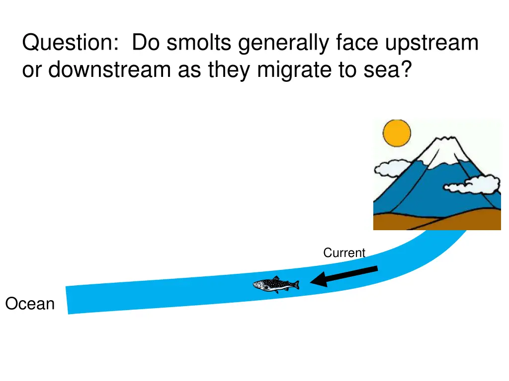 question do smolts generally face upstream