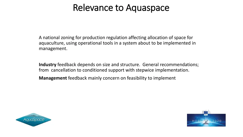 relevance to aquaspace relevance to aquaspace