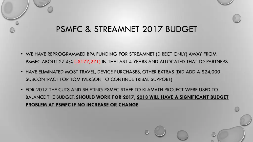 psmfc streamnet 2017 budget