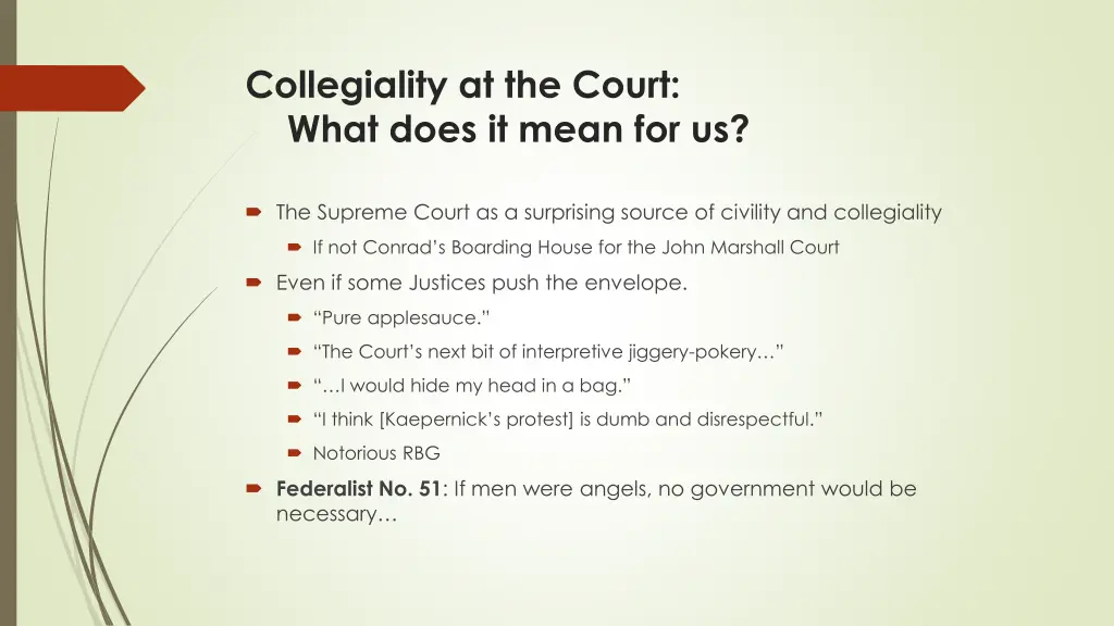 collegiality at the court what does it mean for us