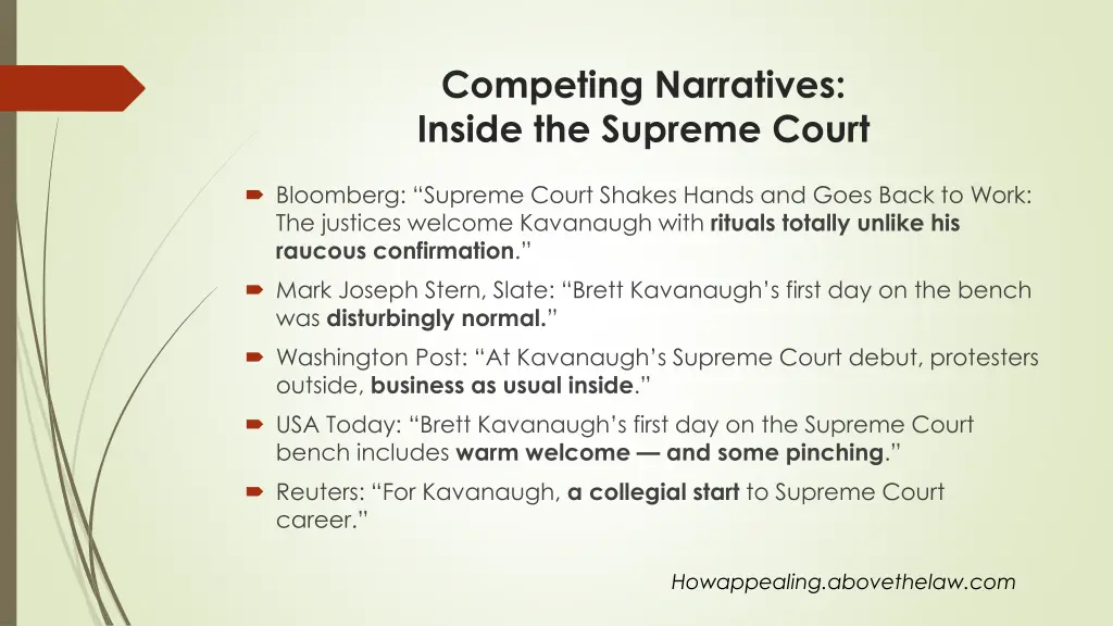 competing narratives inside the supreme court