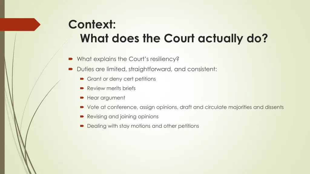 context what does the court actually do