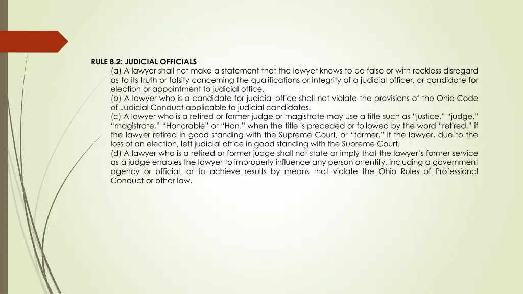 rule 8 2 judicial officials a a lawyer shall