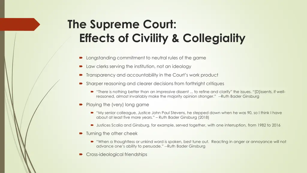 the supreme court effects of civility collegiality