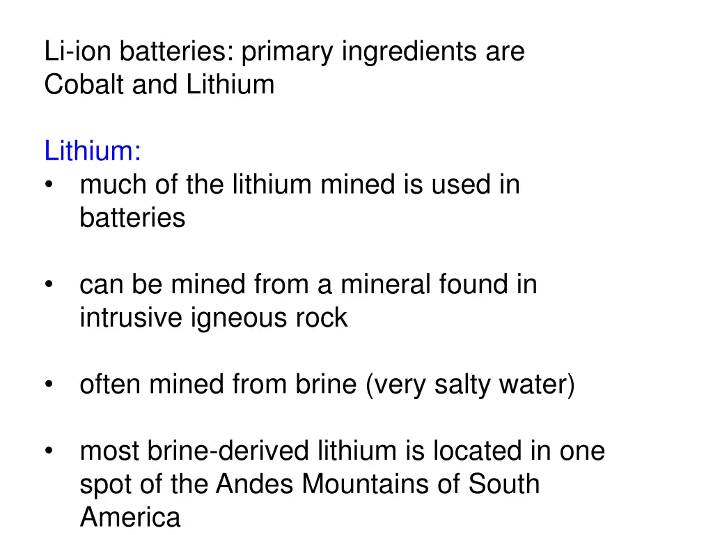 li ion batteries primary ingredients are cobalt 1