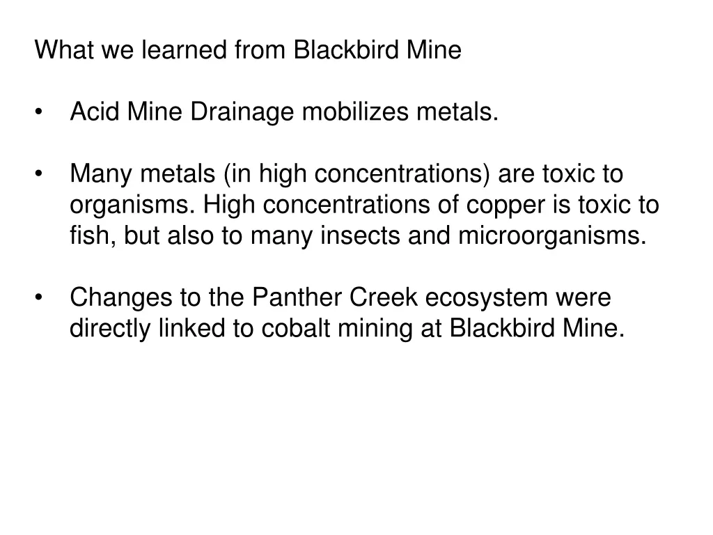 what we learned from blackbird mine