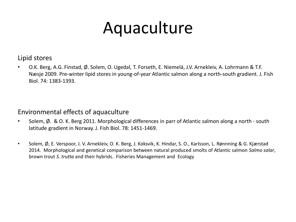 aquaculture