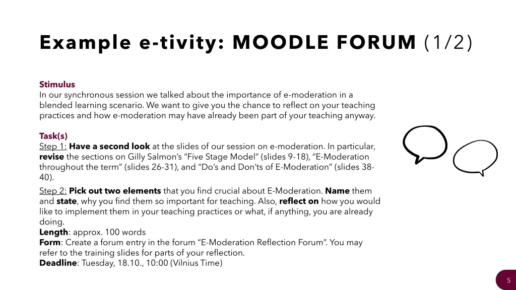 example e tivity moodle forum 1 2