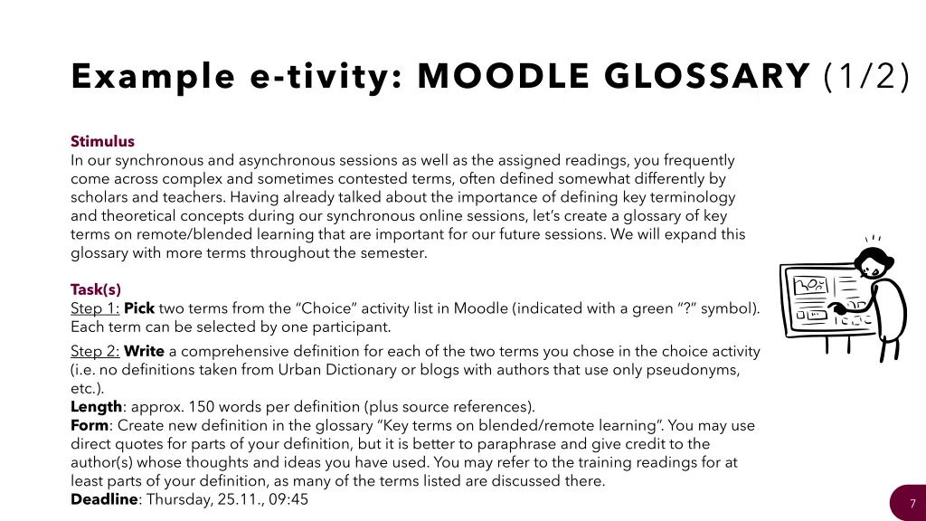 example e tivity moodle glossary 1 2