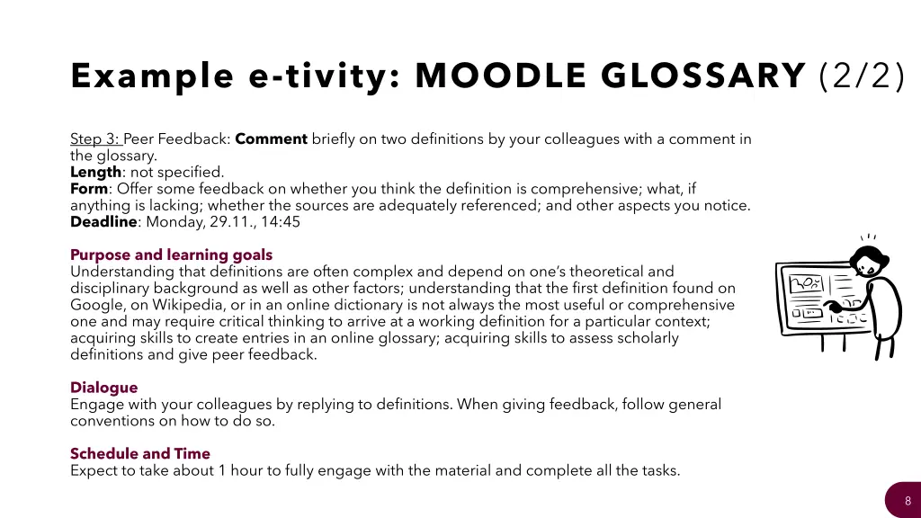 example e tivity moodle glossary 2 2