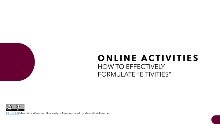 online activities how to effectively formulate