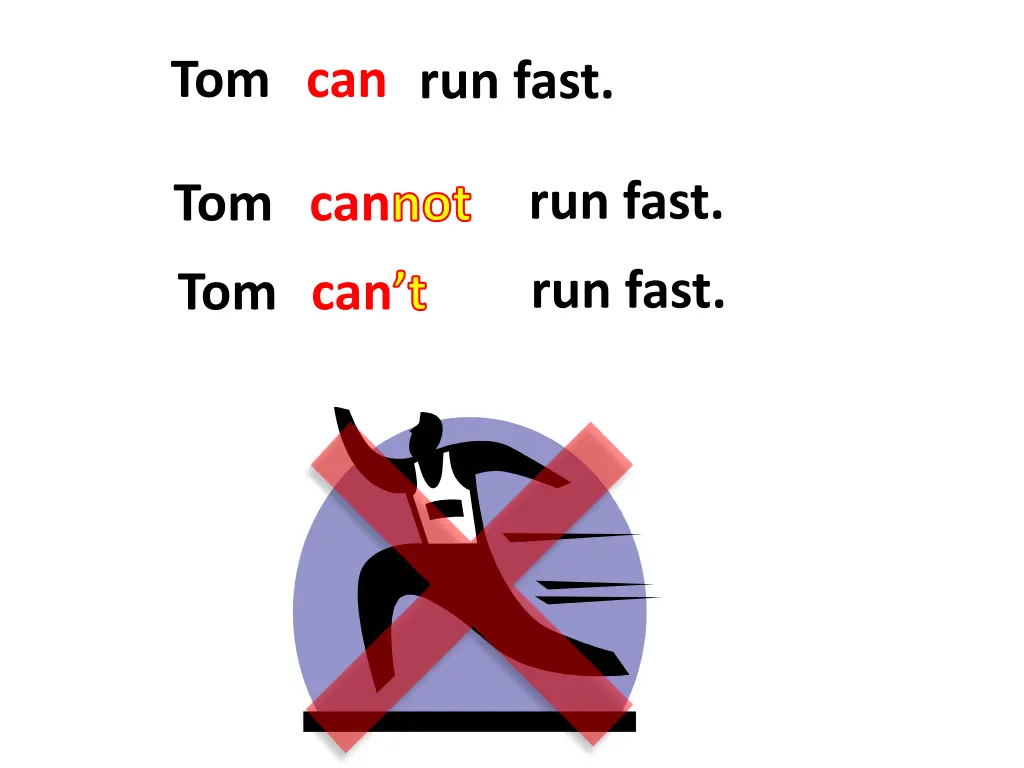 tom can run fast