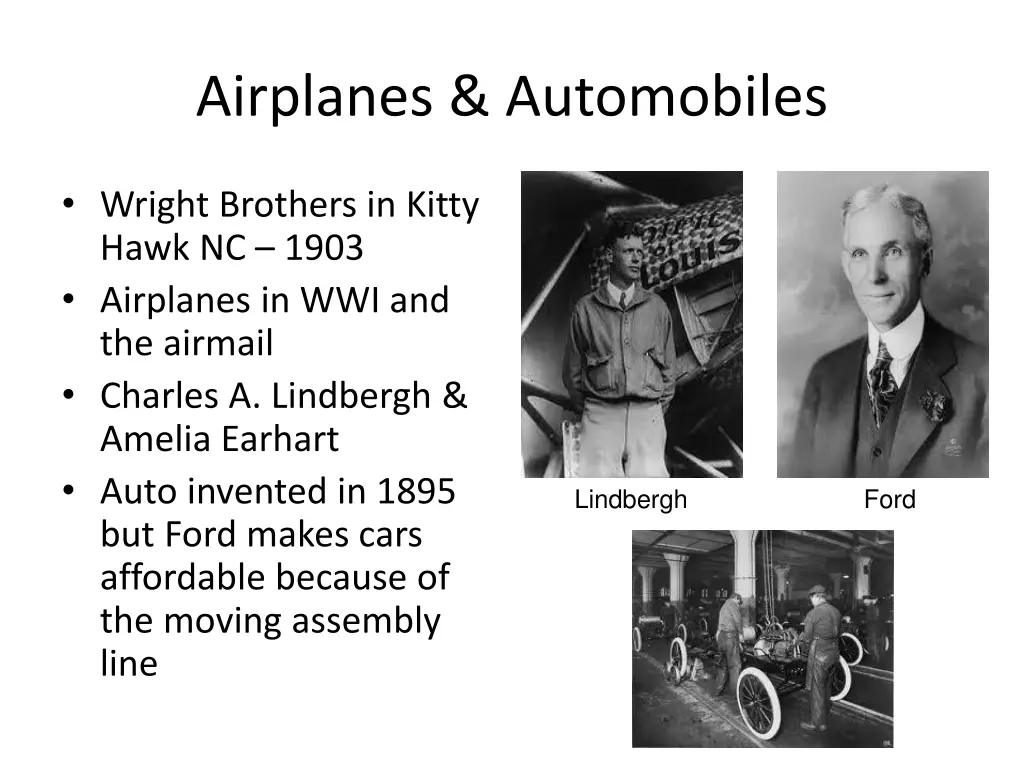 airplanes automobiles