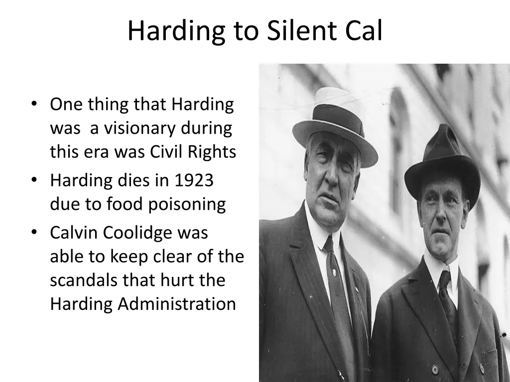 harding to silent cal