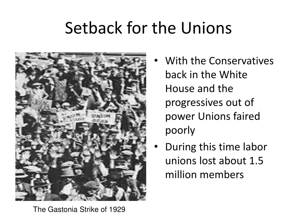 setback for the unions