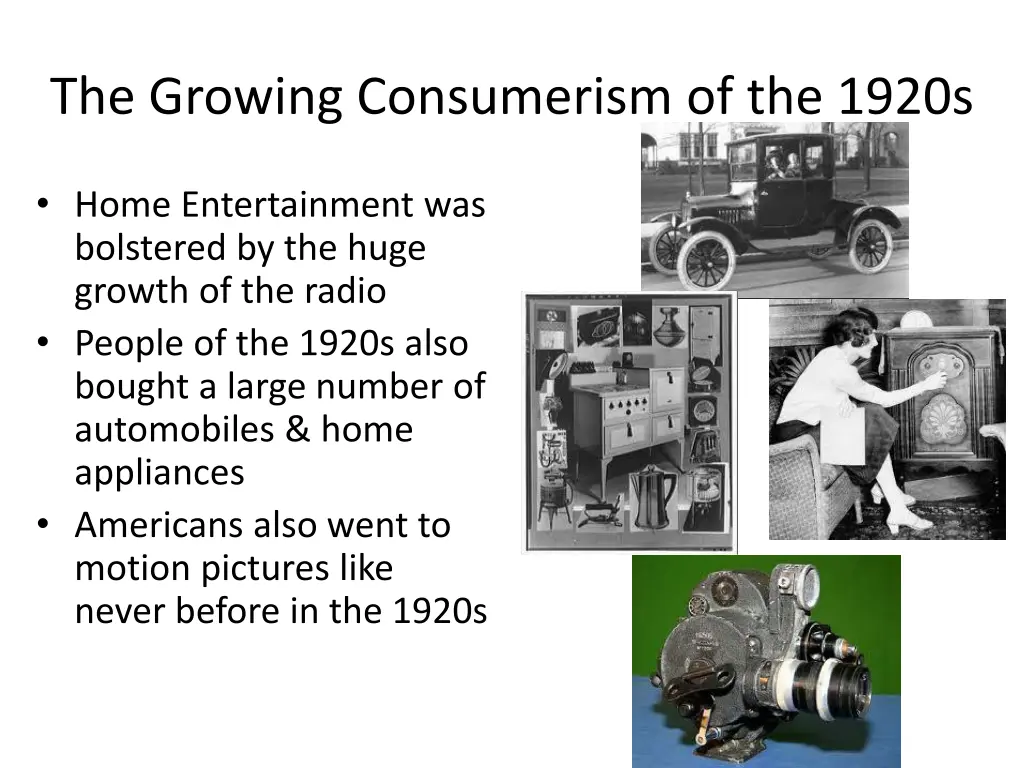 the growing consumerism of the 1920s