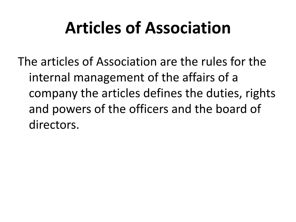 articles of association