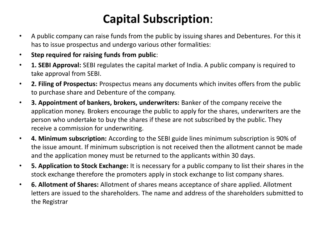 capital subscription