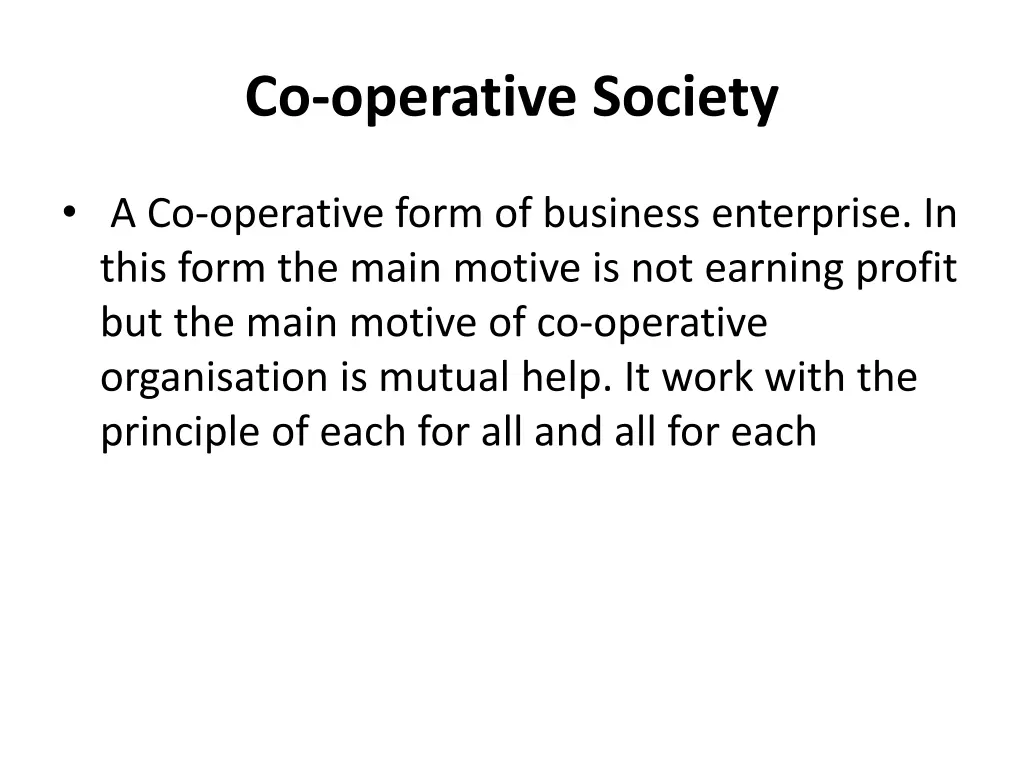 co operative society