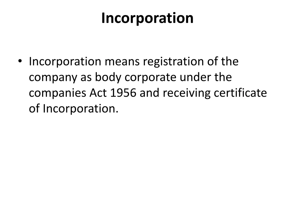 incorporation