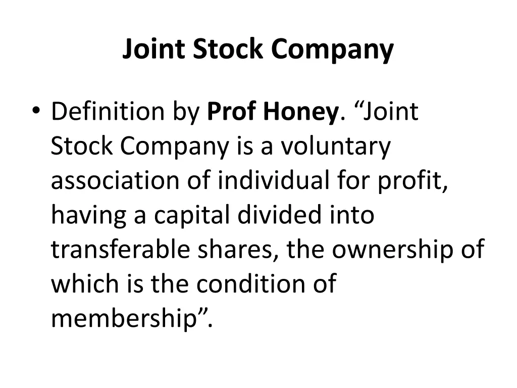 joint stock company