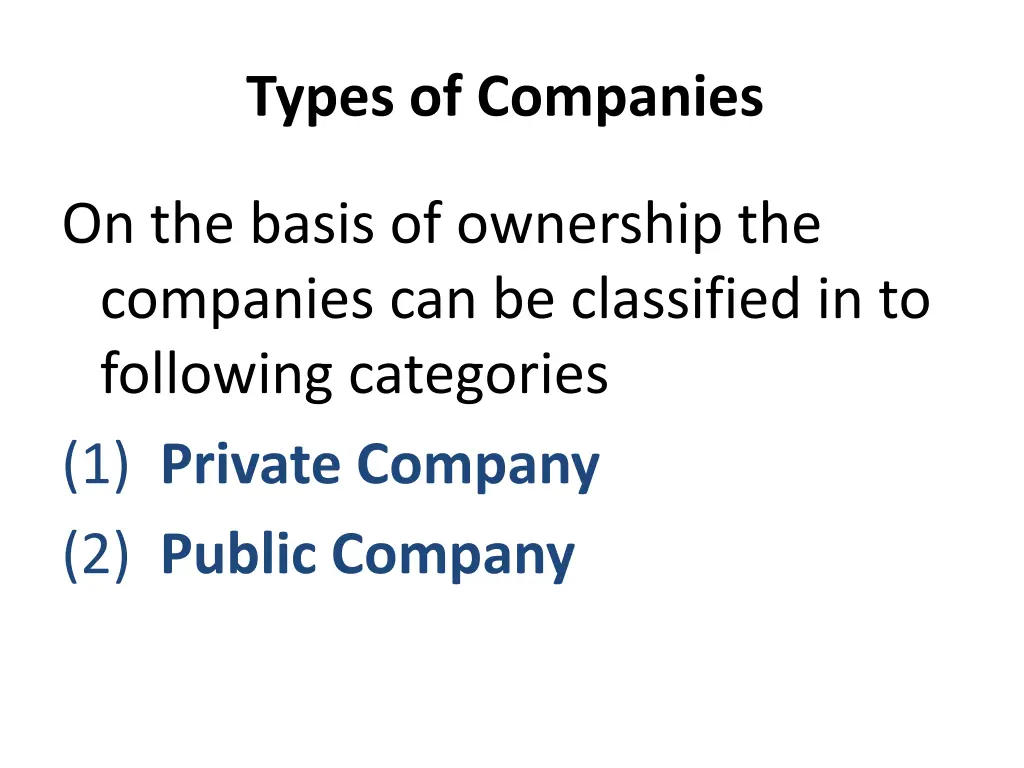 types of companies