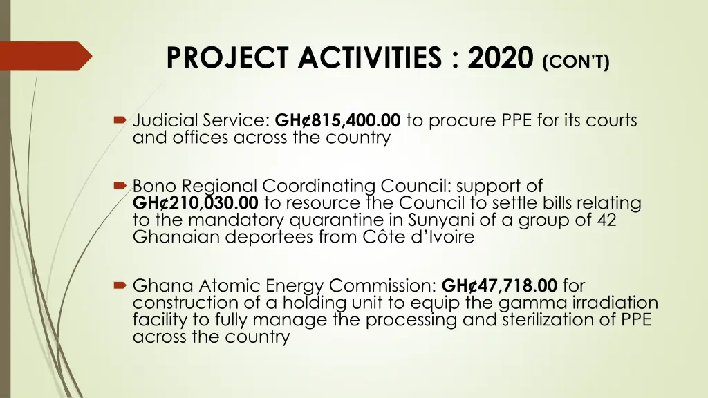 project activities 2020 con t 3