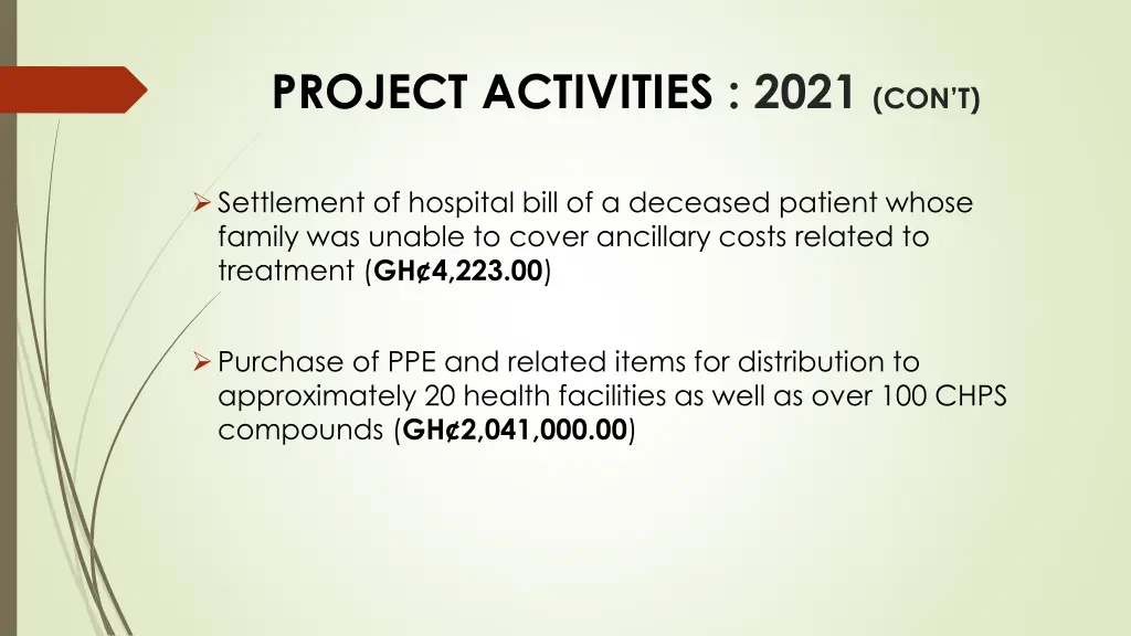 project activities 2021 con t 2