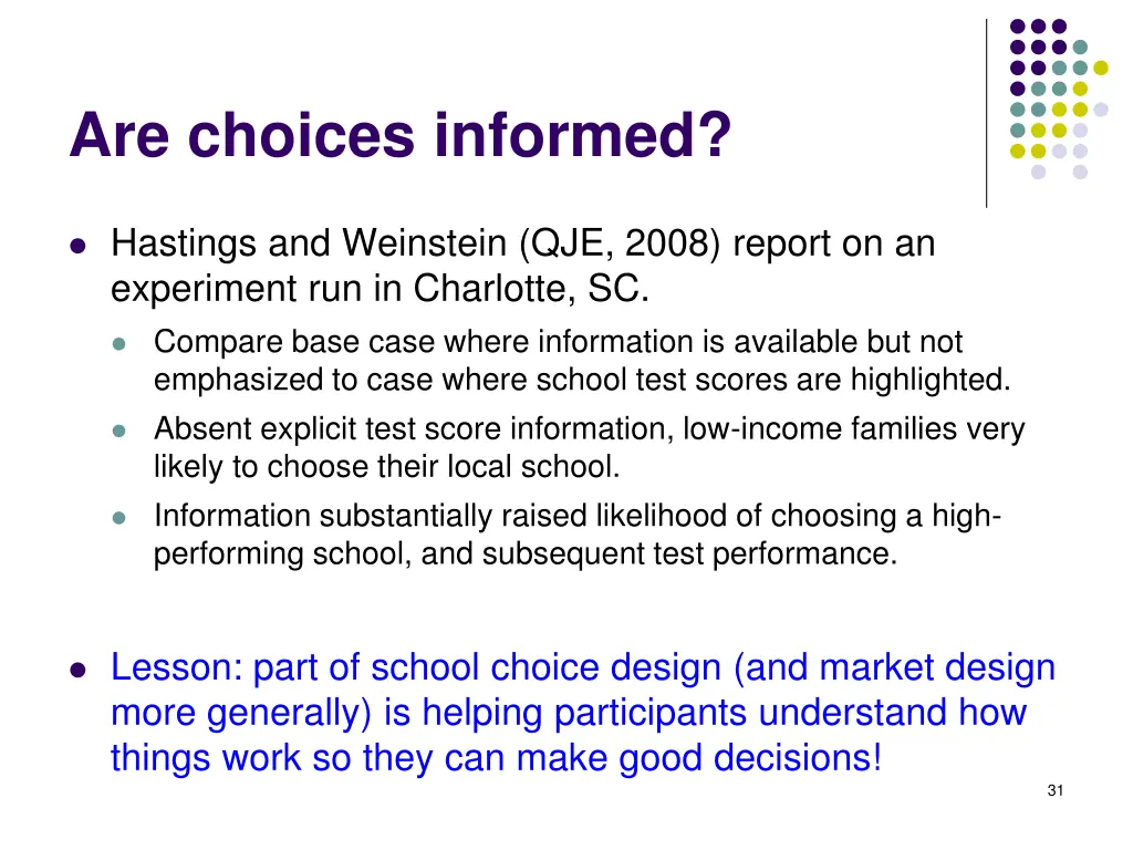 are choices informed