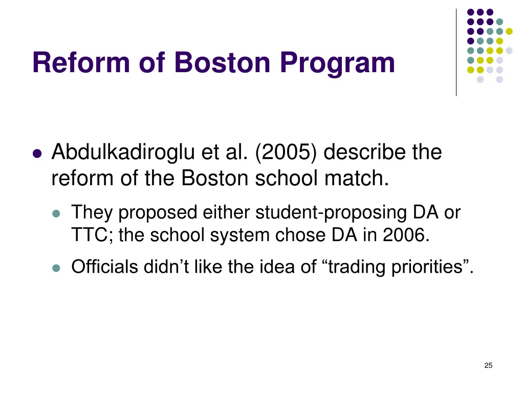 reform of boston program