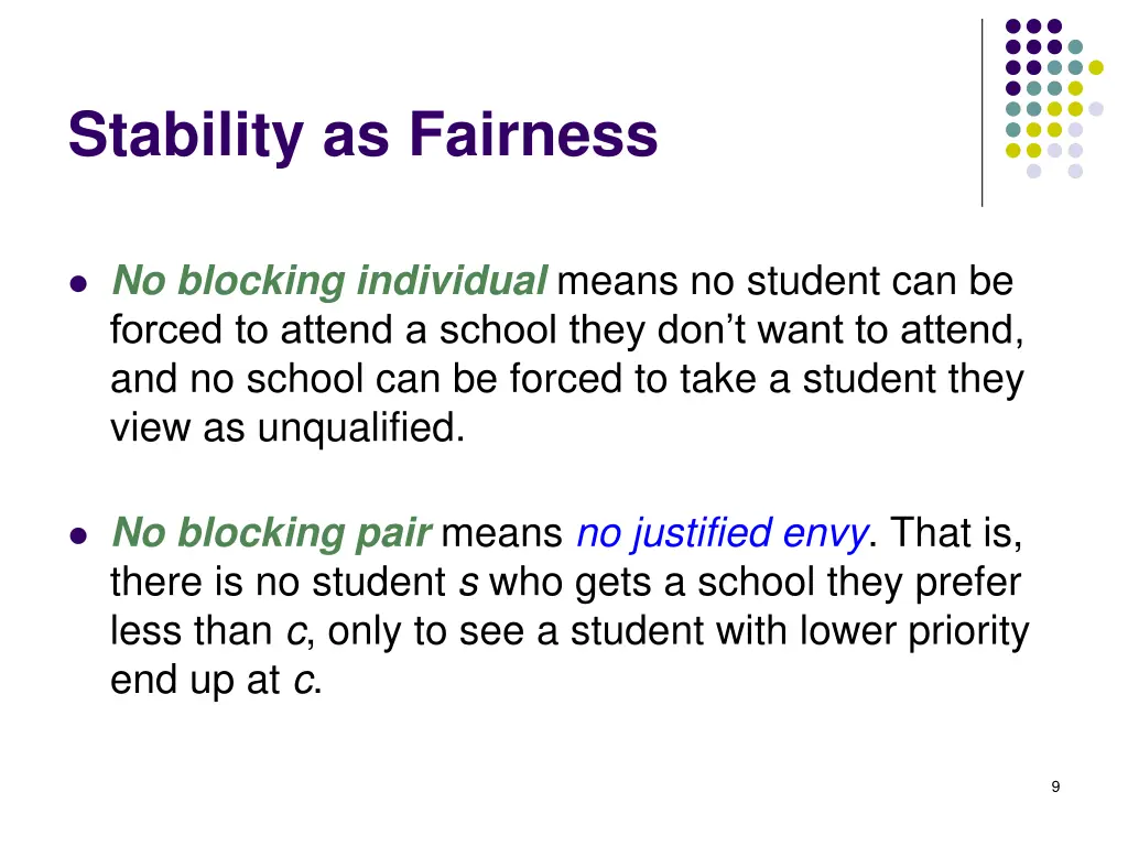 stability as fairness