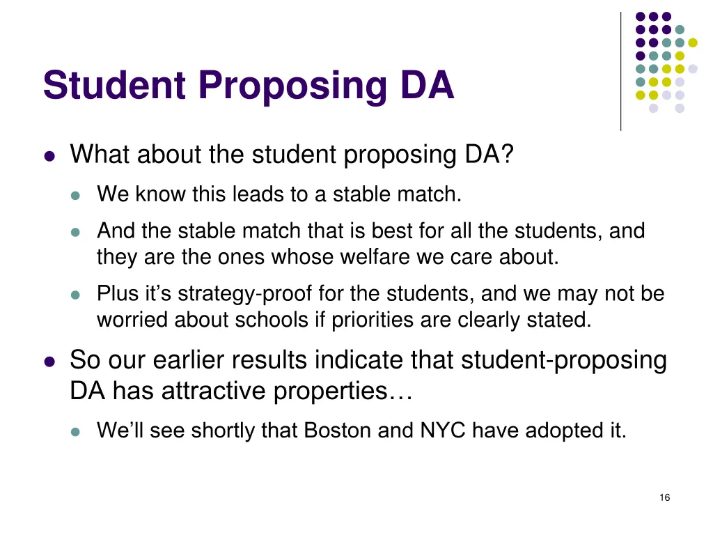 student proposing da