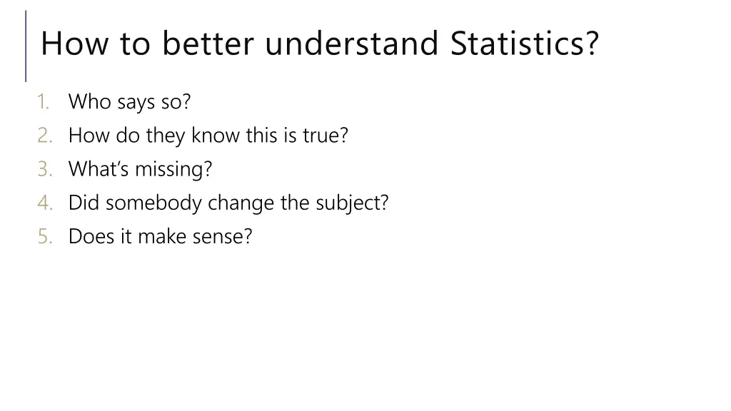 how to better understand statistics