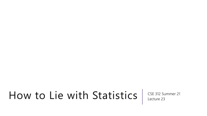 how to lie with statistics