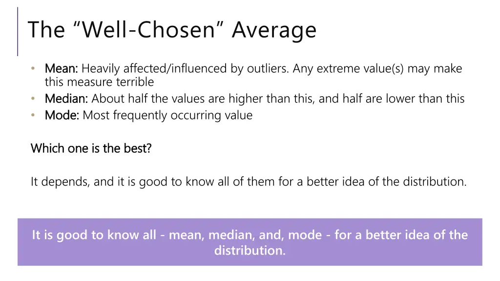 the well chosen average 3