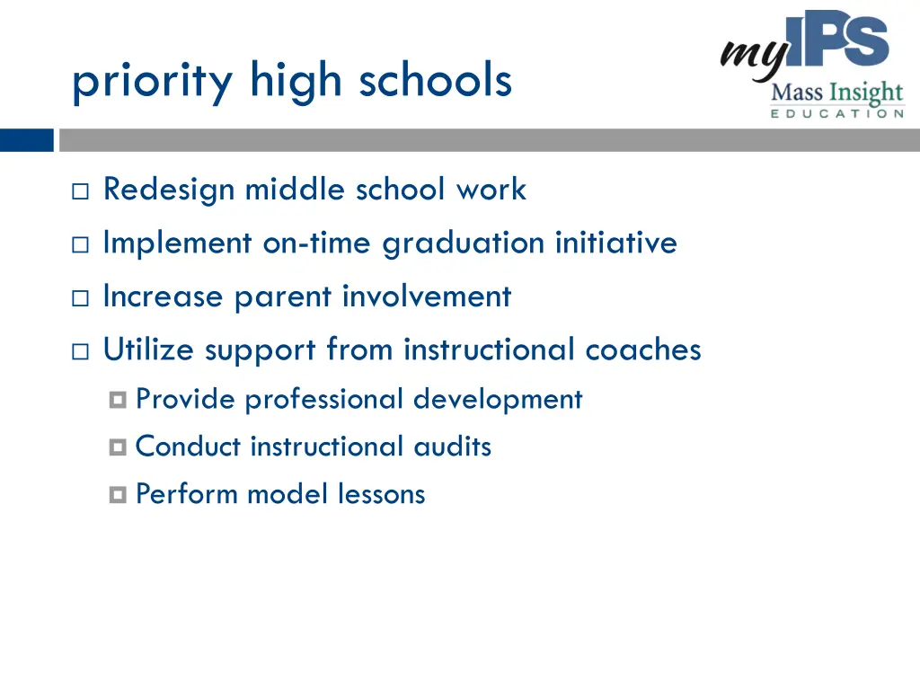 priority high schools