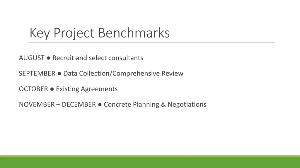 key project benchmarks