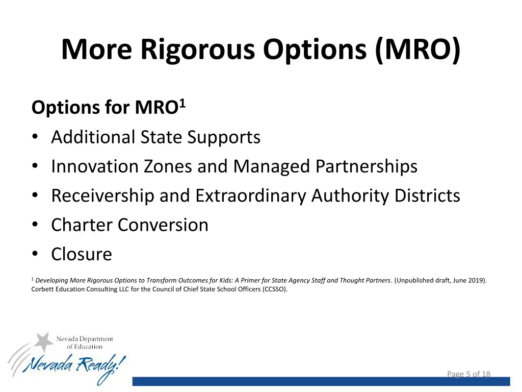 more rigorous options mro